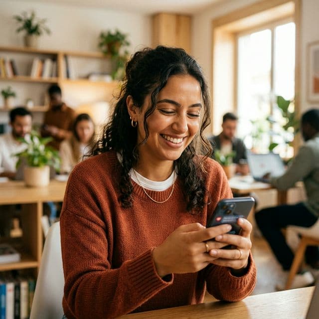 Utilisatrice satisfaite